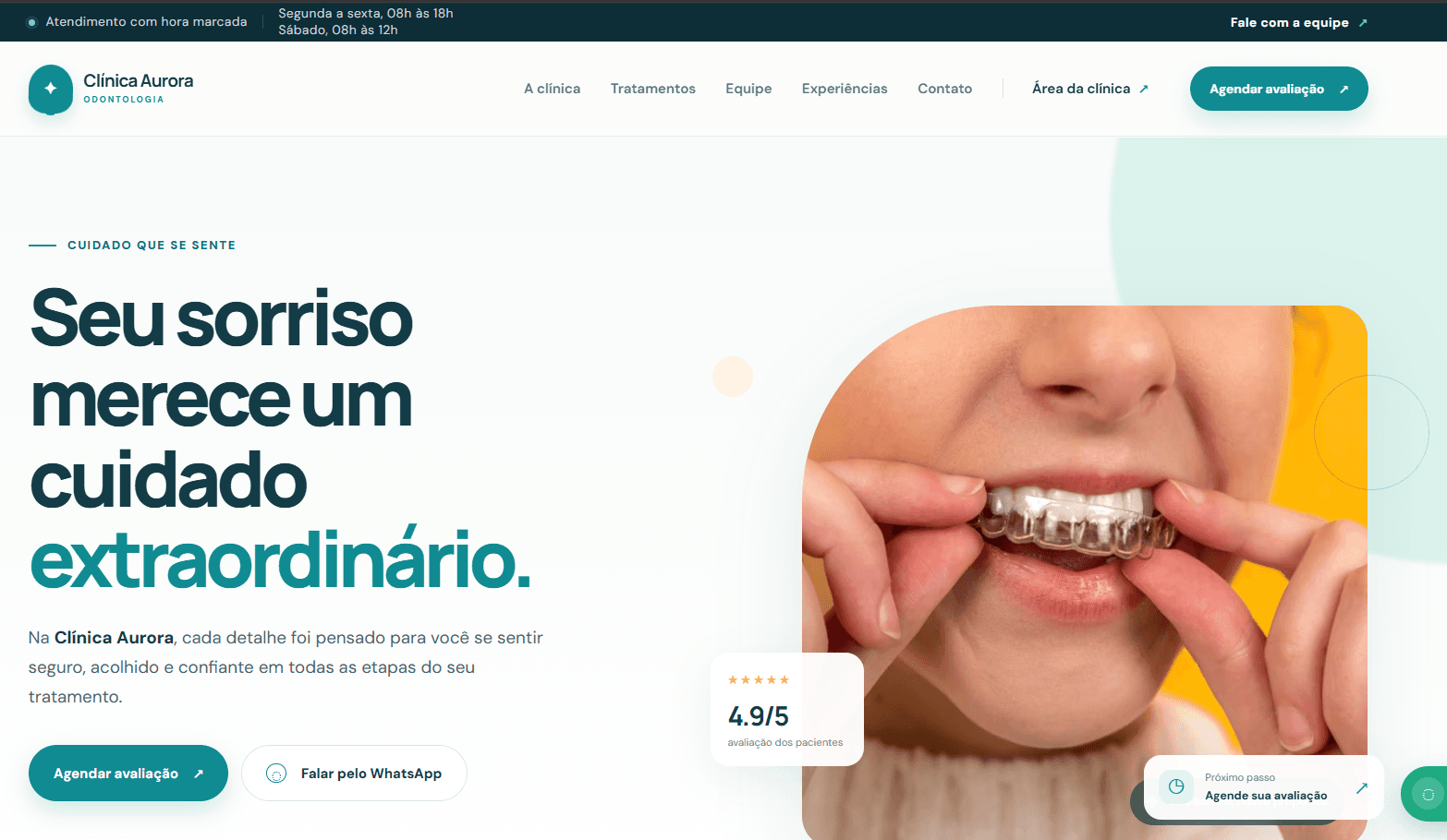 Site demonstrativo de clínica odontológica